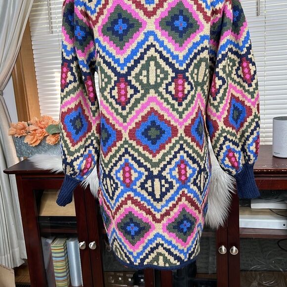 Farm Rio Rauti Long Sleeve Sweater Dress Size Small - Picture 6 of 9